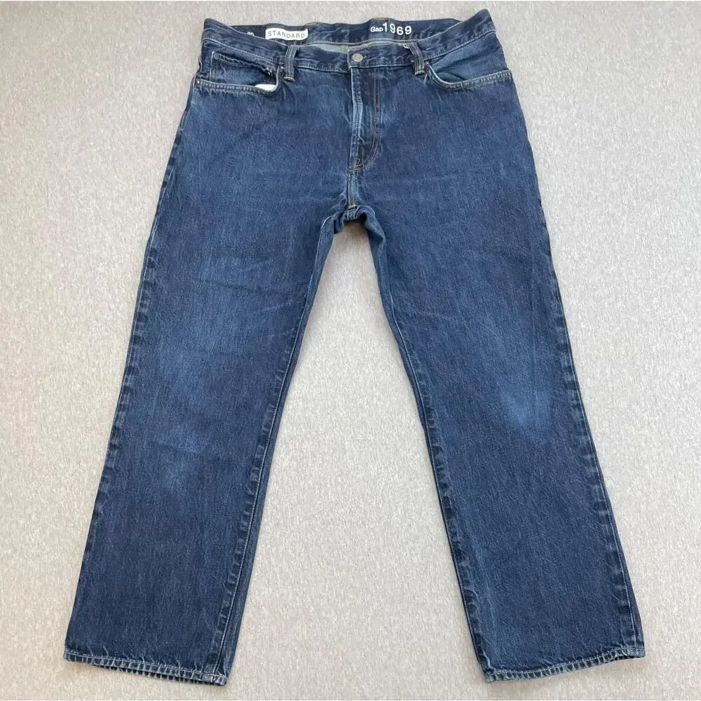 Gap 1969 Jeans Mens 36 x 30 Blue 100% Cotton Ringspun Denim Standard Straight